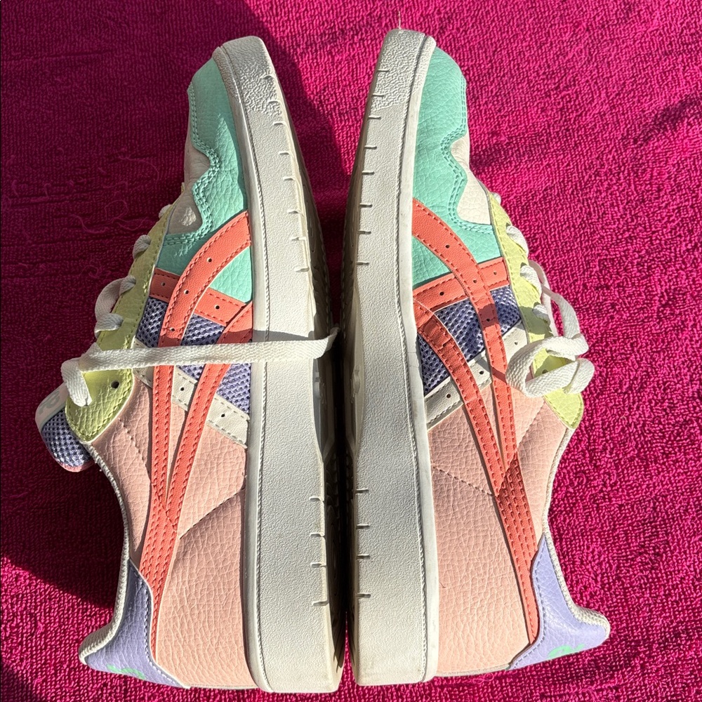 Asics Pastel Mint Lavender Peach Low-Top Sneakers - Picture 3 of 5